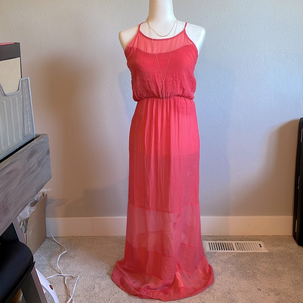Beautiful coral bright summer dress